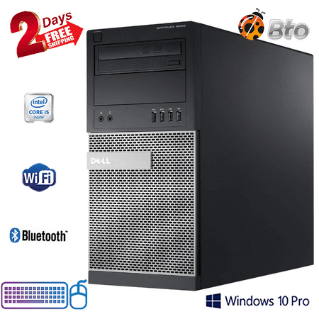 Dell 9020 Desktop Tower Computer PC Intel Core i5-4570 Processor 8GB Ram 2TB HDD KB & Mouse Bto Wifi Adapter Windows 10 Professional