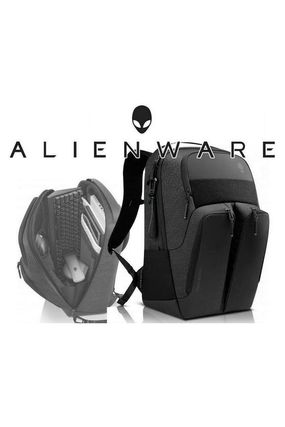 AW523P Alienware Laptop Backpack Travel-Ready for 17 Inch Gaming Laptops, Anti-Shock Design