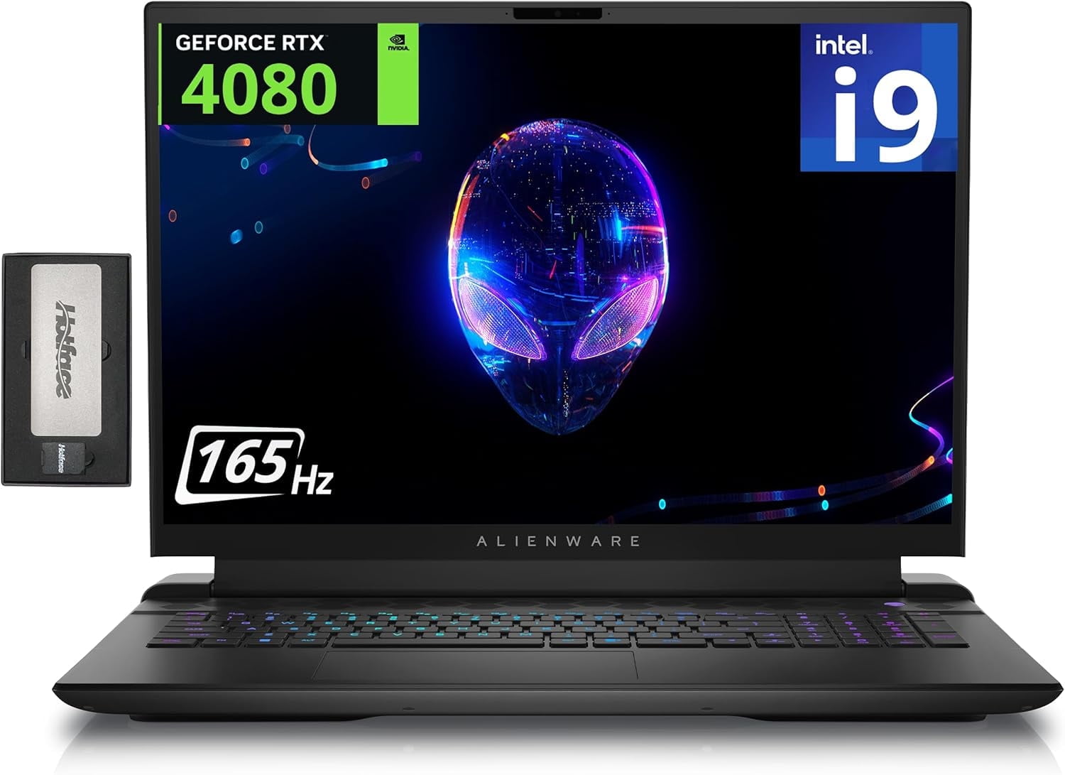 Dell Alienware M18 R2 Gaming Laptop, 18" QHD 165Hz 3ms Display, Intel i9-14900HX, 32GB DDR5, 1TB PCIe SSD, GeForce RTX 4080 12 GB GDDR6, Backlit Keyboard, Win 11 Pro, Black, 256GB Docking Station Set