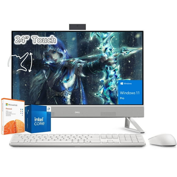 Dell-All in One Desktop-Computer 24 inch Touchscreen FHD IPS Display -Intel Core 7 150U Beat i7-1355U- 32GB RAM -1TB PCIe SSD -Windows 11 Pro Office 365 One Year -Wired Keyboard Mouse Set -Business