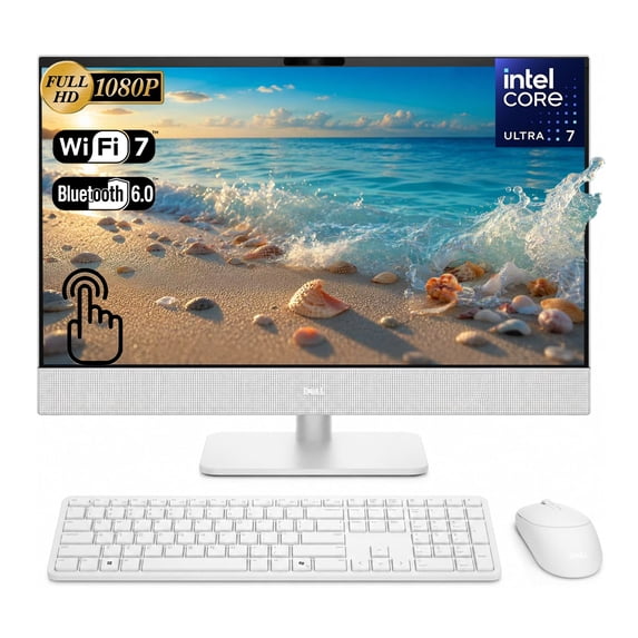 Dell All-in-One Business Desktop 23.8" FHD Touchscreen intel Core Ultra 7 355 (Beats i7-14700) Intel Graphics 16GB DDR5 RAM 1TB SSD Wi-Fi 7 BT 6.0 HDMI RJ-45 Keyboard and Mouse Windows 11 Home White