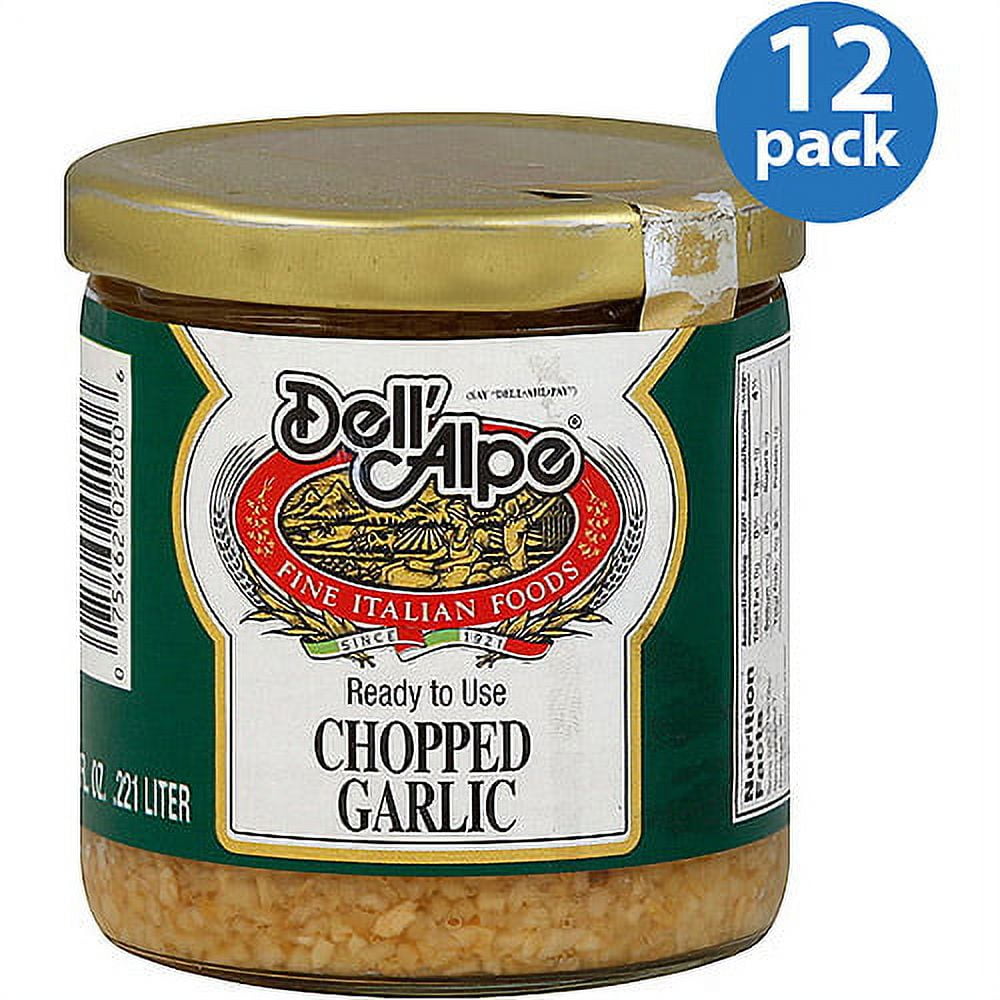 Dell'Alpe Chopped Garlic, 7.5 oz, (Pack of 12)