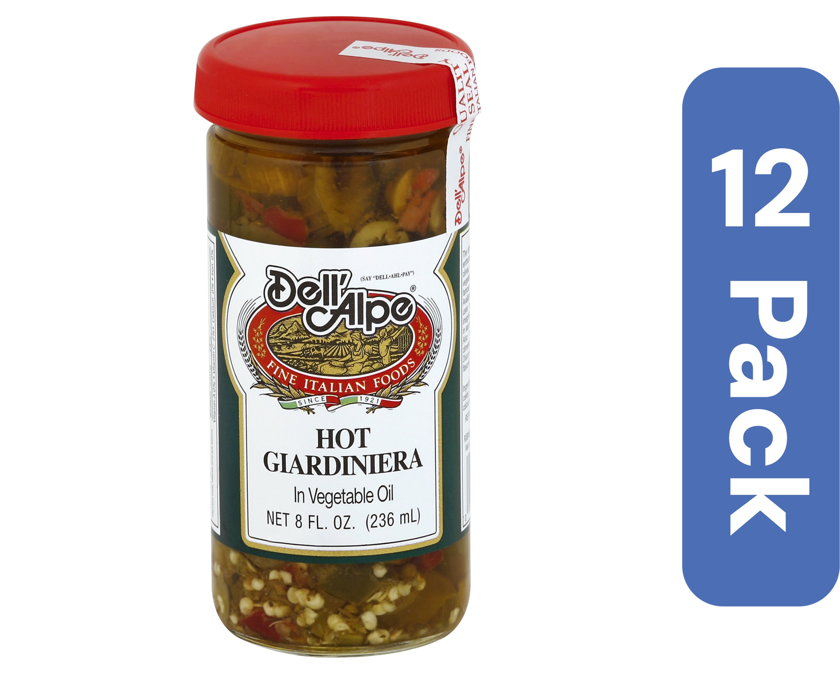 Dell Alpe Hot Giardiniera 8 oz (Pack Of 12)