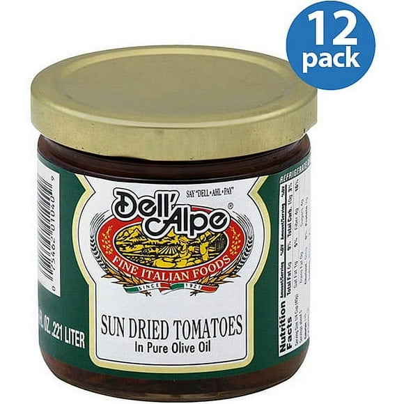 Dell'Alpe Sun-Dried Tomatoes in Pure Olive Oil, 7.5 oz, (Pack of 12)