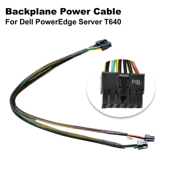 Dell Backplane Power Cable MTYVK for PowerEdge T620 T630, 12-Pin Connector