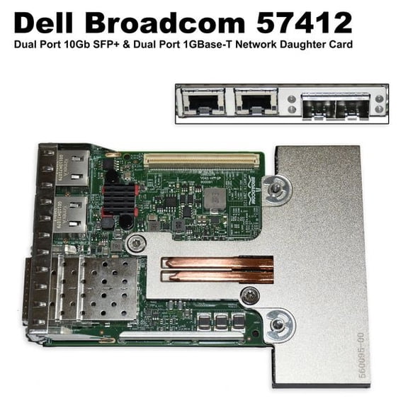 Dell Broadcom 57412 2x10GbE SFP+ & 2x1GbE RJ45 RNDC Network Card - NWMNX
