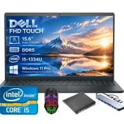 Dell DC15250 15.6" FHD Touch Laptop, Intel Core i5-1334U, 16GB DDR5 RAM, 512GB SSD, Windows 11 Pro Carbon Black
