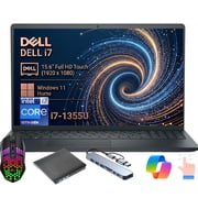Dell DC15250 15.6" FHD Touch Laptop, Intel Core i7-1355U, 16GB DDR5 RAM, 1TB SSD, Windows 11 Home Carbon Black
