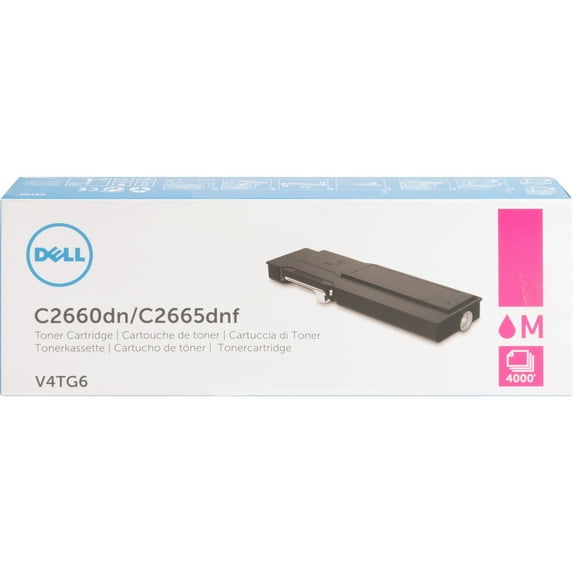 Dell, DLLV4TG6, 4000-Page Magenta Toner Cartridge for C2660dn/ C2665dnf Color Laser Printer, 1 / Each
