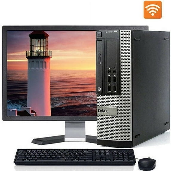 Dell Desktop Computer with Windows 10 PC Intel Core i5 3.2 GHz DVD Wi-Fi USB Keyboard and Mouse - Choose Your Memory Storage and LCD Monitor