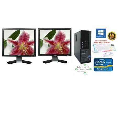Dell Desktop SFF Optiplex Computer i5 8GB 240SSD HDMI Windows 10 PC WiFi + 19'MONITORS w/ FREE LED Keyboard & Mouse.!!!!