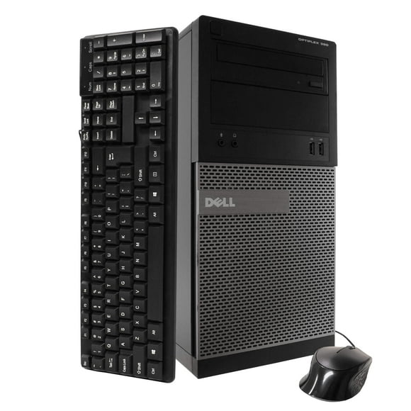 Dell Desktop Tower Computer, Intel Core i5, 8GB RAM, 240GB HD, DVD-ROM, Windows 10 Pro, Black