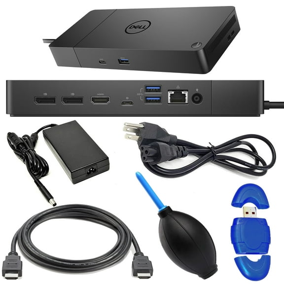 Dell Dock WD19S Docking Station with 130W Power Adapter (WD19S130W) with High Speed HDMI Cable + Card Reader + Starter Bundle