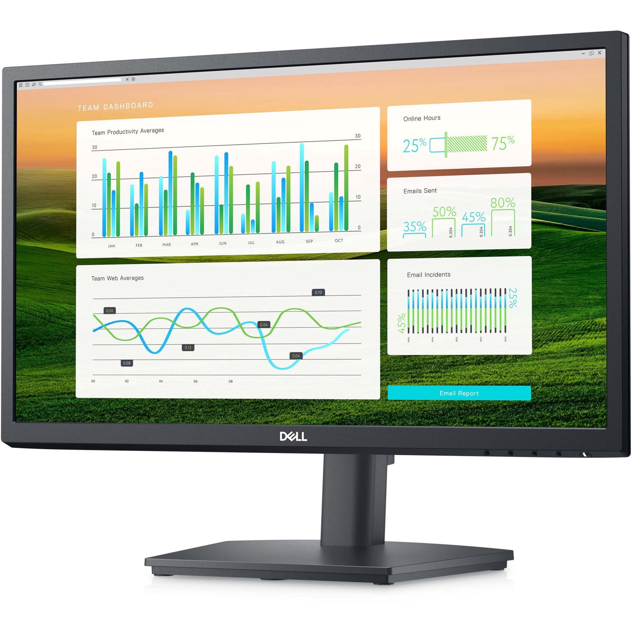Dell E2222HS - LED monitor - 22" (21.5" Viewable) - 1920 x 1080 Full HD (1080p) @ 60 Hz - VA - 250 nits - 3000:1 - HDMI, VGA, DisplayPort - Speakers