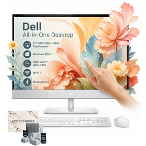 Dell EC27260 27 All-in-One Desktop PC, 27" FHD Touchscreen, Intel Ultra 7 355, 32GB DDR5, 1TB SSD, Wi-Fi 7, Bluetooth 6.0, Windows 11 Pro