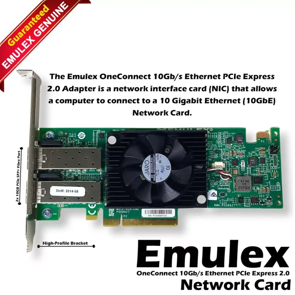 Pre-Owned Dell/Emulex 2-Port 10GB PCI-e Over Ethernet Converged Network Adapter CG7YT