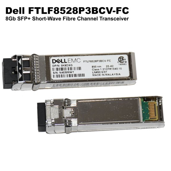 Dell FTLF8528P3BCV-FC 8Gb FC MMF 850nm LC Duplex SFP+ Transceiver Module K8DXG