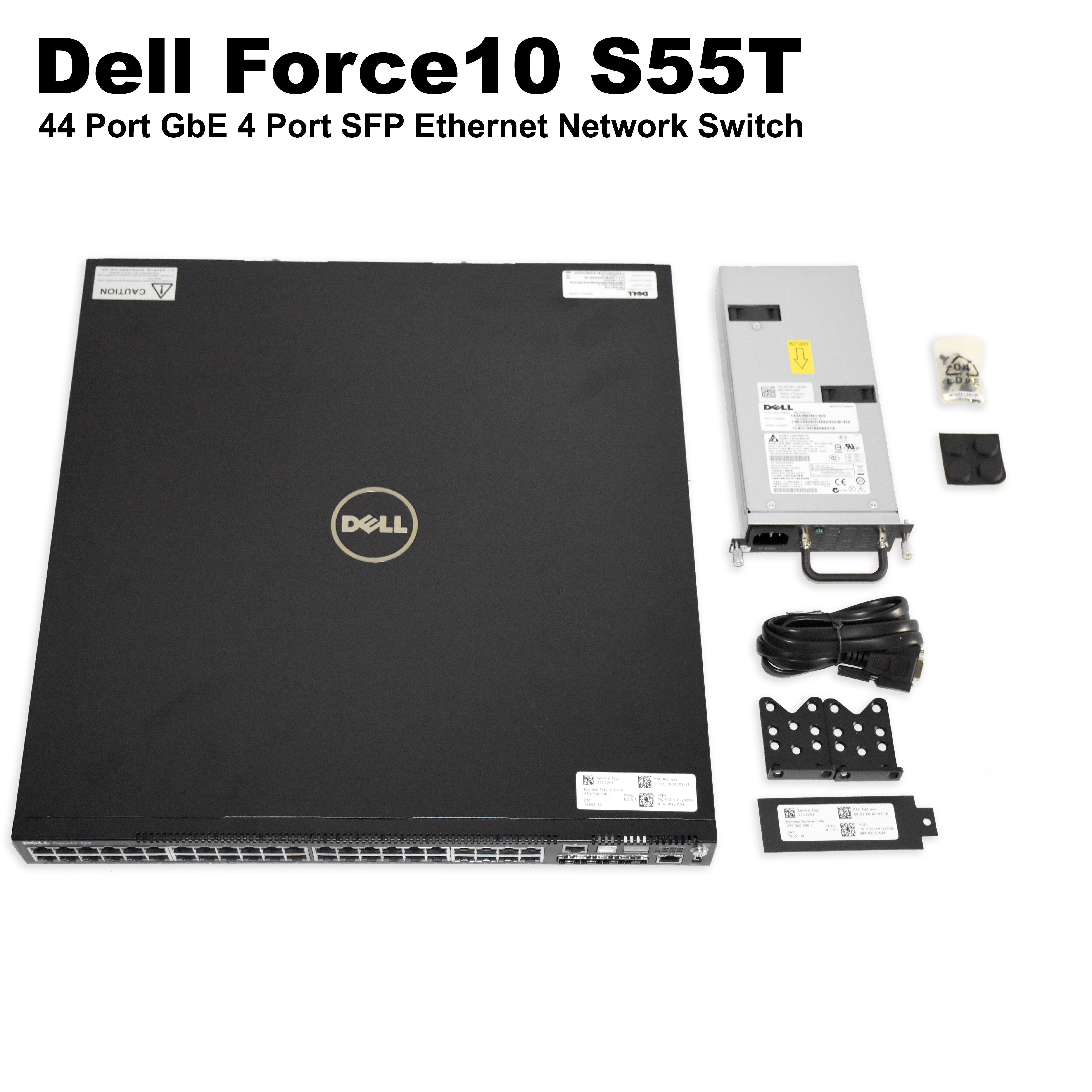Dell Force10 S55T 44 Port GbE 4 Port SFP Managed Ethernet Switch