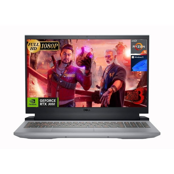 Dell G15 15.6" FHD 120Hz Gaming Laptop, AMD Ryzen 5 6600H (up to 4.50 GHz), NVIDIA GeForce RTX 3050, Backlit Keyboard, 32GB DDR5 RAM, 2TB PCIe SSD, Windows 11h, Wi-Fi 6, Phantom Grey with Speckles