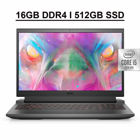 Dell G15 5510 Gaming 15 Laptop 15.6" FHD 120Hz Display 10th Gen Intel Quad-Core i5-10200H 16GB DDR4 512GB SSD GeForce GTX 1650 4GB Intel UHD Graphics Backlit KB HDMI WIFI6 Nahimic Audio Win10