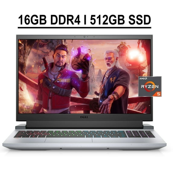 Dell G15 Ryzen Edition Gaming 15 Laptop 15.6" FHD 120Hz Anti-glare Display AMD Hexa-Core Ryzen 5 5600H 16GB DDR4 512GB SSD GeFore RTX 3050 4GB Backlit Keyboard HDMI USB-C WIFI6 Win10 Grey