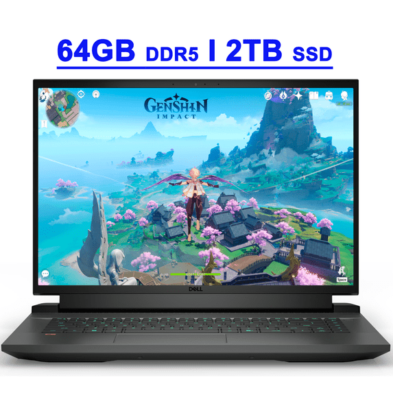 Dell G16 7620 Premium Gaming Laptop 16" QHD 165Hz Intel 14-Core i7-12700H Processor 64GB DDR5 2TB SSD GeForce RTX 3050 Ti Graphic RGB Backlit USB-C Alienware-inspired Thermal System Win11 Black