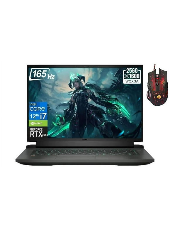 Dell G16 Gaming Laptop, 16" QHD Display, Intel Core i7-12700H(14-Core), 16GB DDR5 RAM, 1TB SSD, NVIDIA GeForce RTX 3060, Backlit Keyboard, Windows 11 Home, Bundle with Cefesfy Gaming Mouse
