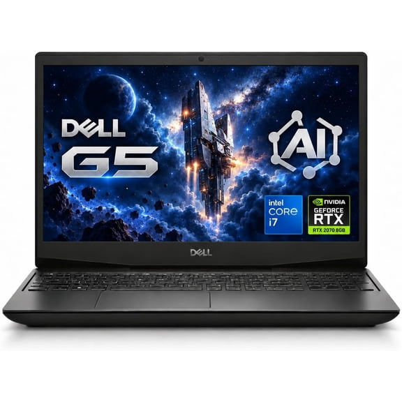 Dell G5 15.6" FHD 144Hz Gaming Laptop, Intel Core i7 (6 Cores, Up to 5.0GHz), 8GB RAM, 512GB NVMe SSD, GeForce RTX 2070 8GB, Wi-Fi 6, Bluetooth, USB-C, HDMI 2.0, SD Reader, Windows 11