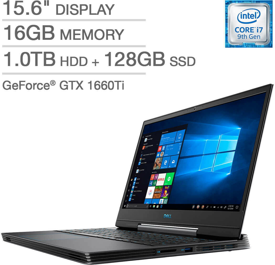 Dell G5 15 Gaming Laptop - 9th Gen Intel Core i7 - GeForce GTX 1660Ti -  1080p G5590-7872BLK-PUS Notebook PC Computer 15.6