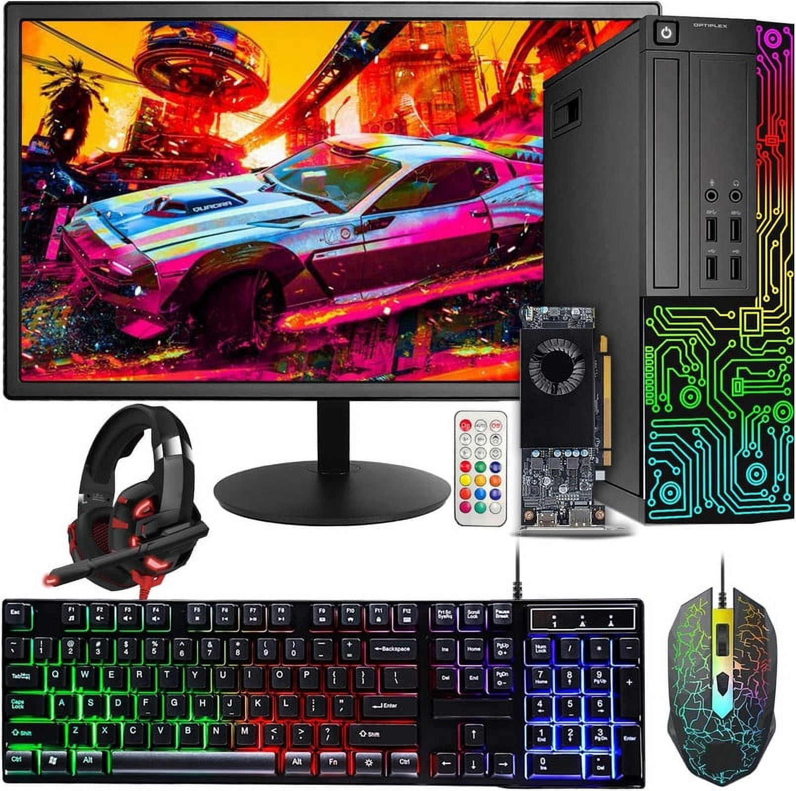 Dell Gaming OptiPlex Desktop RGB Computer PC, Intel Core i5, AMD RX 550 ...