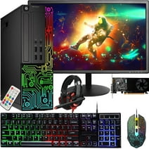Dell Gaming OptiPlex RGB Desktop PC, Intel Core i7, GeForce GT 1030 2GB GDDR5, 16GB, 512GB SSD, 24 Inch HDMI Monitor, Keyboard Mouse and Headset, WiFi, Win 10 Pro Pre-Owned(Like New)