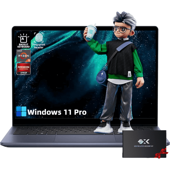 Dell Inspiron 14 2-in-1 Laptop - 14" FHD Touchscreen, AMD Ryzen 5 8640HS, 64GB DDR5, 2TB SSD, Backlit Keyboard, Fingerprint Reader, Windows 11 Pro