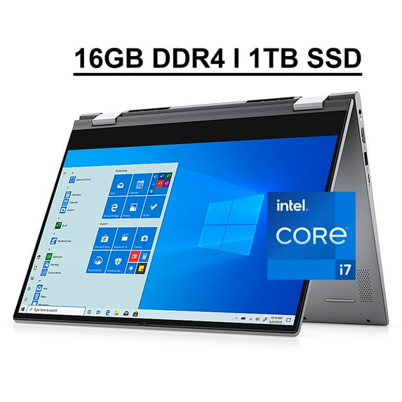Dell Inspiron 14 5000 5406 2-in-1 Business Laptop 14" FHD Touchscreen 11th Gen Intel Quad-Core i7-1165G7 16GB DDR4 1TB SSD Intel Iris Xe Graphics Backlit Keyboard Fingerprint HDMI USB-C Win10 Grey