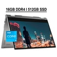 thumbnail image 1 of Dell Inspiron 14 5000 5406 2-in-1 Business Laptop 14" HD IPS Touchscreen 11th Gen Intel Core i3-1115G4 16GB DDR4 512GB SSD Integrated Intel UHD Graphics Backlit Keyboard HDMI USB-C WiFi6 Win10 Silver, 1 of 8
