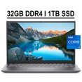 thumbnail image 1 of Dell Inspiron 14 5000 5410 Business Laptop 14" FHD Anti-glare Display 11th Gen Intel Quad-Core i7-11370H 32GB DDR4 1TB SSD Intel Iris Xe Graphics Backlit Keyboard Fingerprint HDMI Win10 Silver, 1 of 7