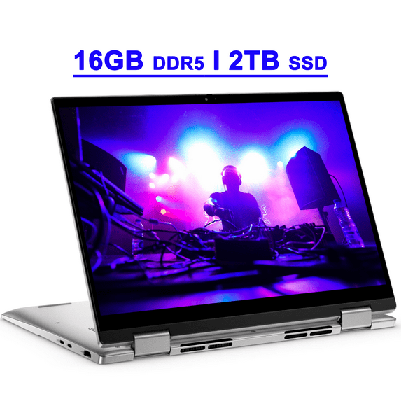 Dell Inspiron 14 7430 Premium 2-in-1 Laptop 14" FHD+ Touchscreen Intel 10-core i7-1355U 16GB DDR5 2TB SSD Backlit Fingerprint Thunderbolt FHD Camera Fast Charging Long Battery Life Win11 Silver