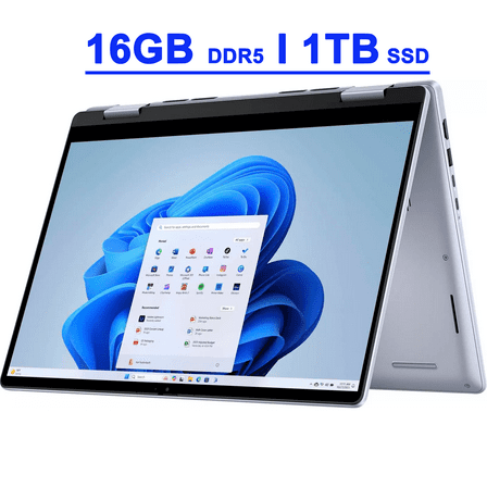 Dell Inspiron 14 7440 Premium 2-in-1 Laptop 14" WUXGA Anti-Glare Touchscreen Intel 10-core Core 7 150U Processor 16GB DDR5 1TB SSD Backlit FHD Camera ExpressCharge MaxxAudio Pro Win11 Blue