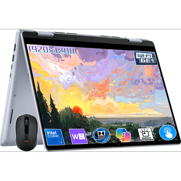 Dell Inspiron 14 7740 Business Laptop, 2 in 1 14" FHD+ Touchscreen, Intel Core 5 (> i7-1355U), 16GB RAM, 512GB PCIe SSD, Backlit Keyboard, Fingerprint, 10Hr Battery Life, Win11 Pro, W/Wireless