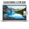 thumbnail image 1 of Dell Inspiron 15 3000 3501 Business Laptop 15.6" HD Anti-Glare WVA Display 10th Gen Intel Quad-Core i5-1035G1 Processor 32GB DDR4 2TB SSD Intel UHD Graphics HDMI Webcam Bluetooth Win11 Silver, 1 of 6