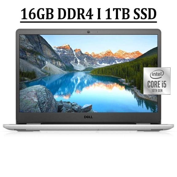 Dell Inspiron 15 3000 3501 Business Laptop Computer 15.6" HD Display 10th Gen Intel Quad-Core i5-1035G1 Processor 16GB DDR4 1TB SSD Intel UHD Graphics HDMI USB-C Webcam Win10 Black