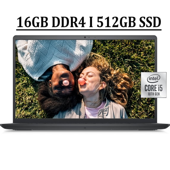Dell Inspiron 15 3000 3511 Business Laptop 15.6" FHD WVA Display 10th Gen Intel Quad-Core i5-1035G1 Processor 16GB DDR4 512GB SSD Intel UHD Graphics HDMI Webcam Win11 Black