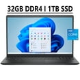 thumbnail image 1 of Dell Inspiron 15 3000 3511 Business Laptop Computer 15.6" WVA FHD Anti-Glare Touchscreen 11th Gen Intel Quad-Core i5-1135G7 32GB DDR4 1TB SSD Intel UHD Graphics HDMI Webcam Bluetooth Win11 Black, 1 of 5