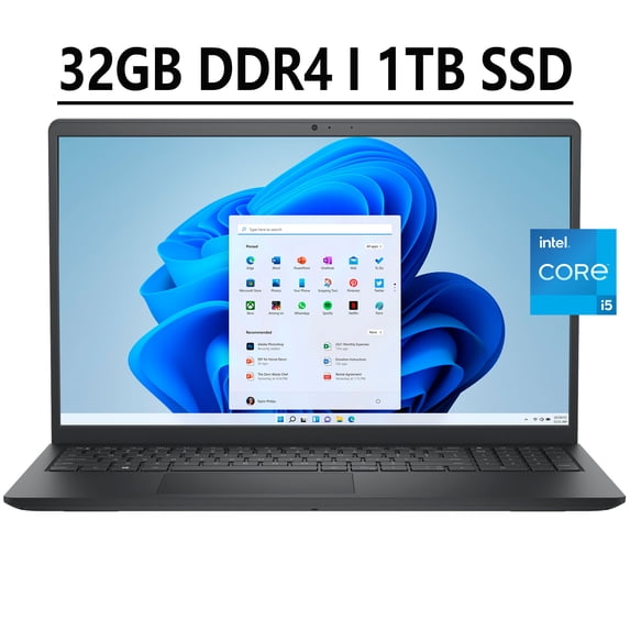 Dell Inspiron 15 3000 3511 Business Laptop Computer 15.6" WVA FHD Anti-Glare Touchscreen 11th Gen Intel Quad-Core i5-1135G7 32GB DDR4 1TB SSD Intel UHD Graphics HDMI Webcam Bluetooth Win11 Black