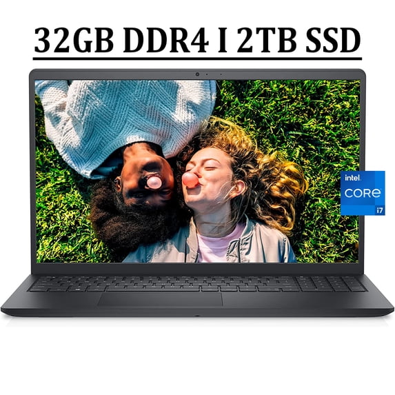 Dell Inspiron 15 3000 3520 Business Laptop 15.6" FHD Anti-Glare Touchscreen 12th Gen Intel 10-Core i7-1255U Processor 32GB DDR4 2TB SSD Intel Iris Xe Graphics MaxxAudio HDMI Webcam Win11 Black