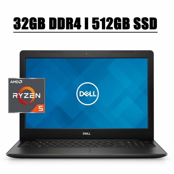 Dell Inspiron 15 3000 3585 2020 Premium Business Laptop Computer I 15.6 inch Full HD Non-touch I AMD Quad-Core Ryzen 5 2500U(>i7-7500U) I 32GB DDR4 512GB SSD I HDMI WIFI Backlit Keyboard Webcam Win 10