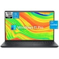 thumbnail image 1 of Dell Inspiron 15 3000 Business Laptop Computer, 15.6" FHD Touchscreen, Intel Quad-Core i5-1155G7, 8GB RAM, 256GB PCIe SSD, Numeric Keypad, Wi-Fi, Webcam, Black, 1 of 7