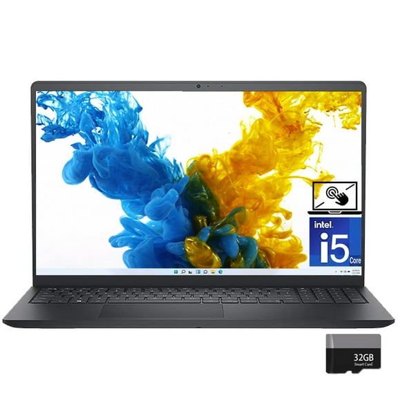 Dell Inspiron 15 3520 15.6" FHD Touchscreen Laptop, Intel Core i5 1155G7 Processor, 8GB RAM, 256GB SSD, Numeric Keypad, Bluetooth, Wi-Fi, Windows 11 Home, Alpacatec Accessories, Carbon Black