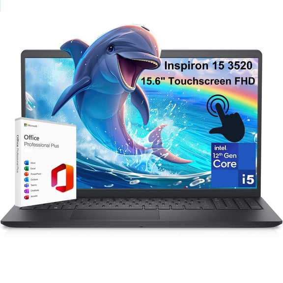 Dell Inspiron 15 3520 3000 15.6" Touchscreen FHD Business Laptop Computer, Intel 10-Core i5-1235U (Beat i7-1195G7), 32GB DDR4 RAM, 2TB PCIe SSD, WiFi, Microsoft Office Annual License, Win 11 Pro S
