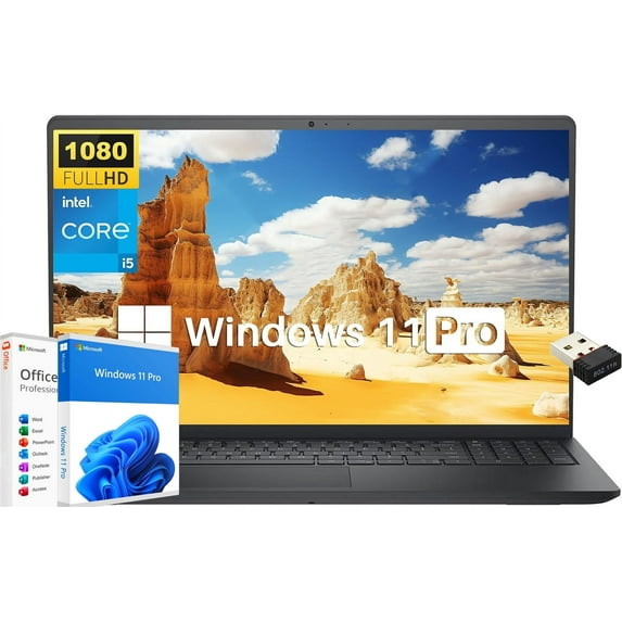 Dell Inspiron 15 3520 Laptop, 15.6" FHD Display, 16GB RAM, 1TB SSD, Intel Core i5-1235U, Business Laptop Computer, Windows 11 Pro & Office Lifetime License