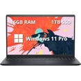 thumbnail image 1 of Dell Inspiron 15 3520 Laptop, 15.6" FHD Touchscreen, Intel Gen 11th Core i5 1155G7 Processor, 16GB DDR4 RAM, 1TB PCIe SSD, Intel UHD Graphics, Wi-Fi 5, Windows 11 Pro, Black, 1 of 7